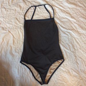 J Crew striped one-piece swimsuit